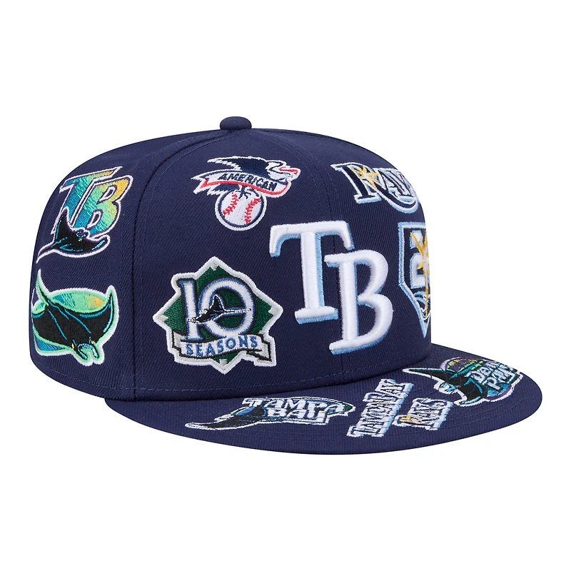 Men's New Era  Navy Tampa Bay Rays All Over 59FIFTY Fitted Hat