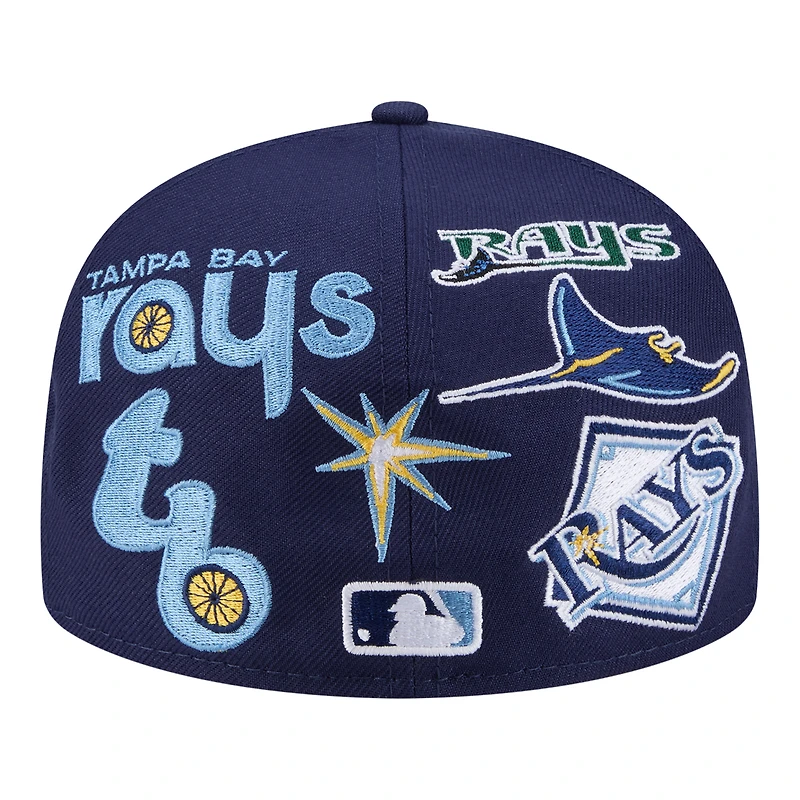 Men's New Era  Navy Tampa Bay Rays All Over 59FIFTY Fitted Hat