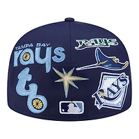 Men's New Era  Navy Tampa Bay Rays All Over 59FIFTY Fitted Hat