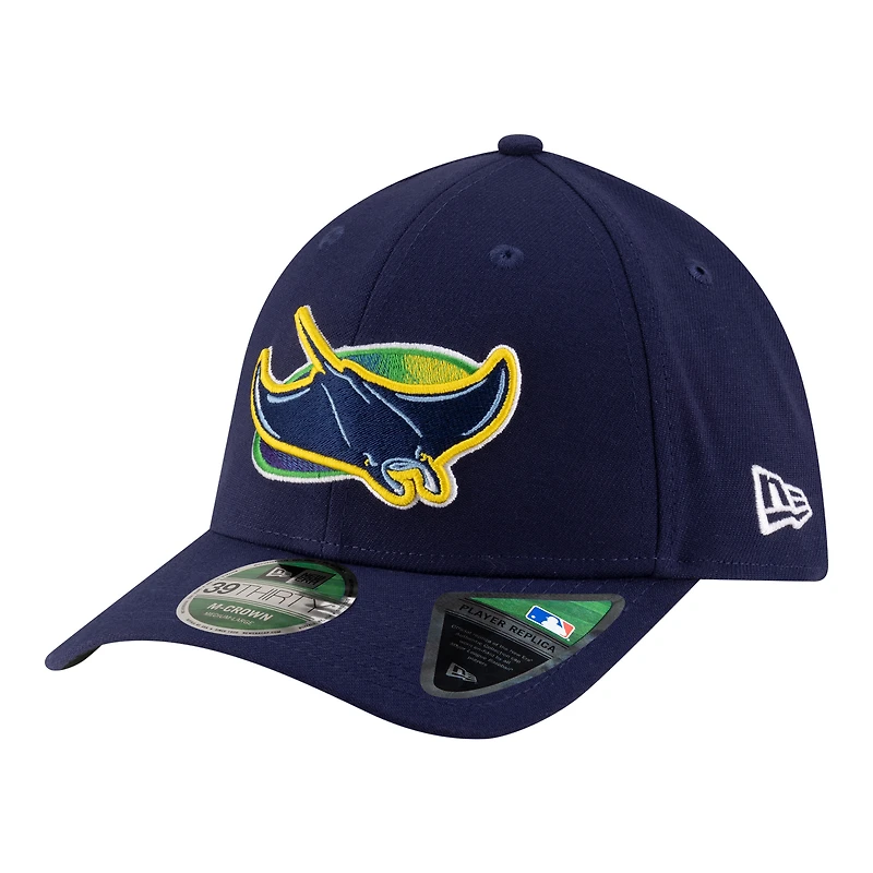 Casquette New Era bleu marine Tampa Bay Rays, réplique alternative pour joueur, modèle 39THIRTY M-Crown Flex
