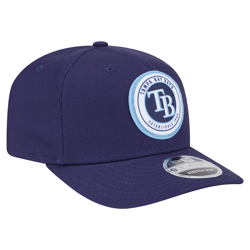Men's New Era Navy Tampa Bay Rays Circle Patch 9SEVENTY Stretch-Snap Hat