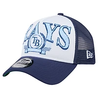 Casquette camionneur ajustable New Era bleu marine Tampa Bay Rays 9FORTY A-Frame pour homme