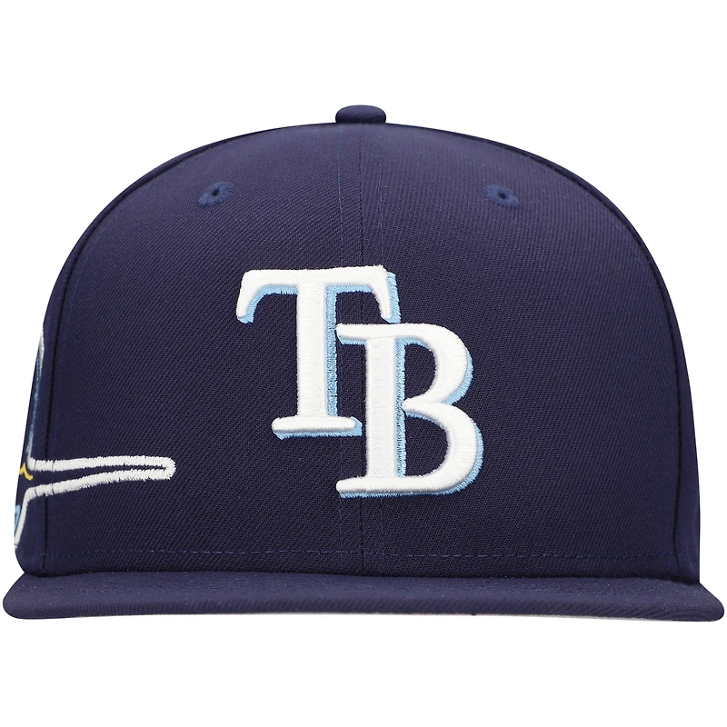Casquette Snapback 9FIFTY New Era pour hommes des Rays de Tampa Bay bleu marine avec logo Strike
