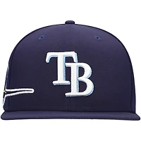 Casquette Snapback 9FIFTY New Era pour hommes des Rays de Tampa Bay bleu marine avec logo Strike