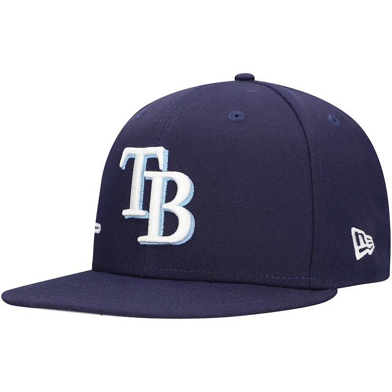 Casquette Snapback 9FIFTY New Era pour hommes des Rays de Tampa Bay bleu marine avec logo Strike