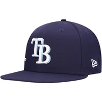 Casquette Snapback 9FIFTY New Era pour hommes des Rays de Tampa Bay bleu marine avec logo Strike