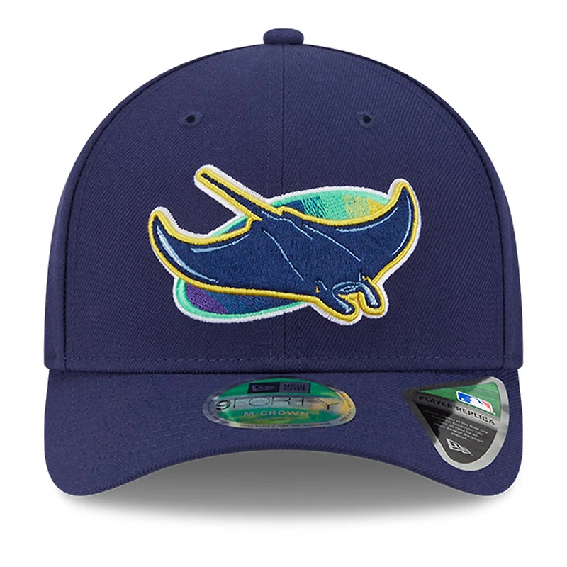 Casquette ajustable New Era bleu marine Tampa Bay Rays Player Replica 9FORTY pour homme