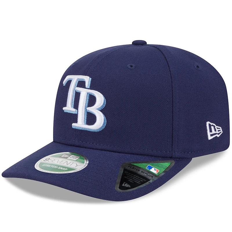 Casquette ajustable New Era bleu marine Tampa Bay Rays Player Replica 9SEVENTY pour homme