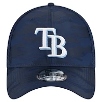 Casquette New Era 39THIRTY Flex bleu marine Tampa Bay Rays pour homme