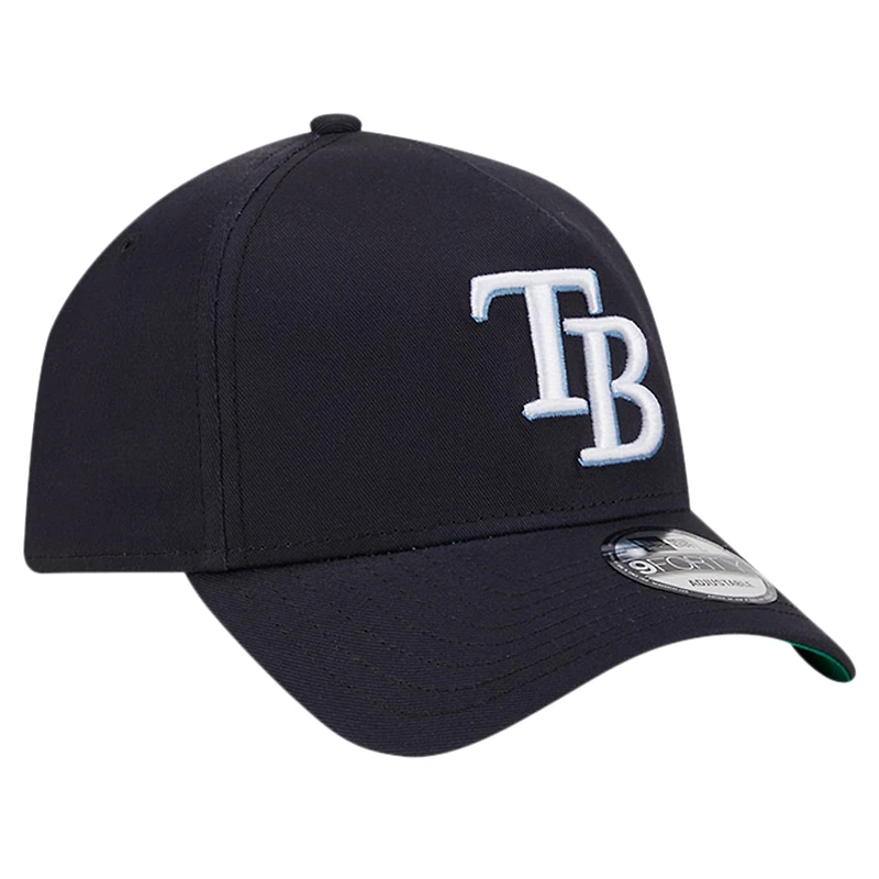 Casquette ajustable 9FORTY couleur équipe A-Frame New Era pour hommes, bleu marine, Tampa Bay Rays