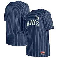 Men's New Era Navy Tampa Bay Rays Throwback Pinstripe T-Shirt