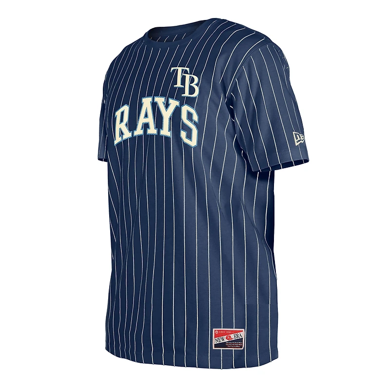 Men's New Era Navy Tampa Bay Rays Throwback Pinstripe T-Shirt