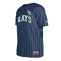 Men's New Era Navy Tampa Bay Rays Throwback Pinstripe T-Shirt