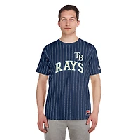 Men's New Era Navy Tampa Bay Rays Throwback Pinstripe T-Shirt