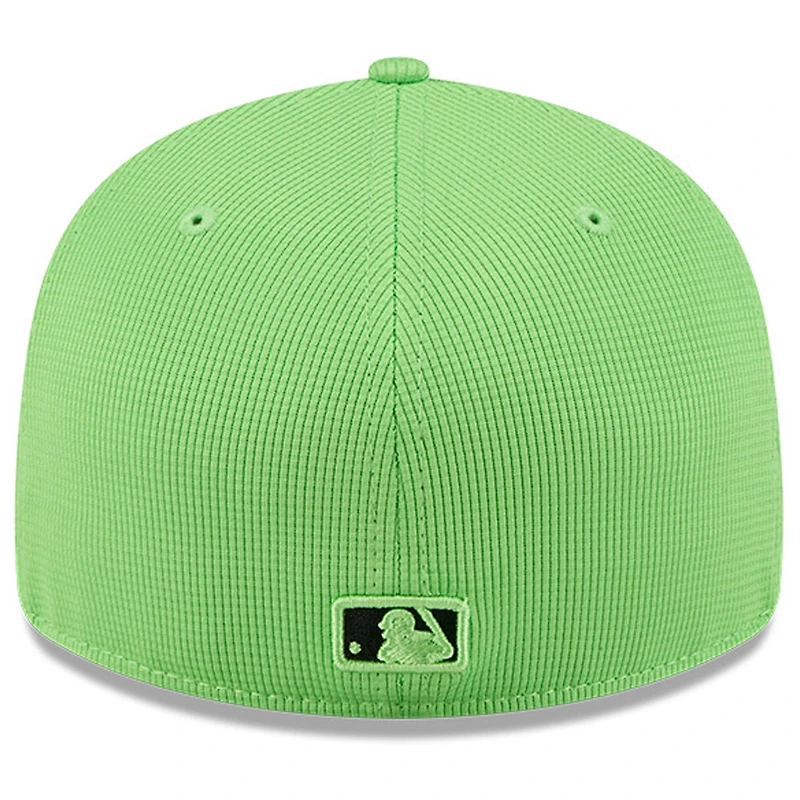 Casquette d'entraînement au bâton City Connect 59FIFTY verte fluo New Era pour homme des Rays de Tampa Bay