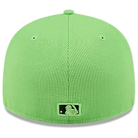 Casquette d'entraînement au bâton City Connect 59FIFTY verte fluo New Era pour homme des Rays de Tampa Bay