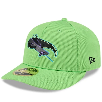 Casquette d'entraînement au bâton City Connect 59FIFTY verte fluo New Era pour homme des Rays de Tampa Bay