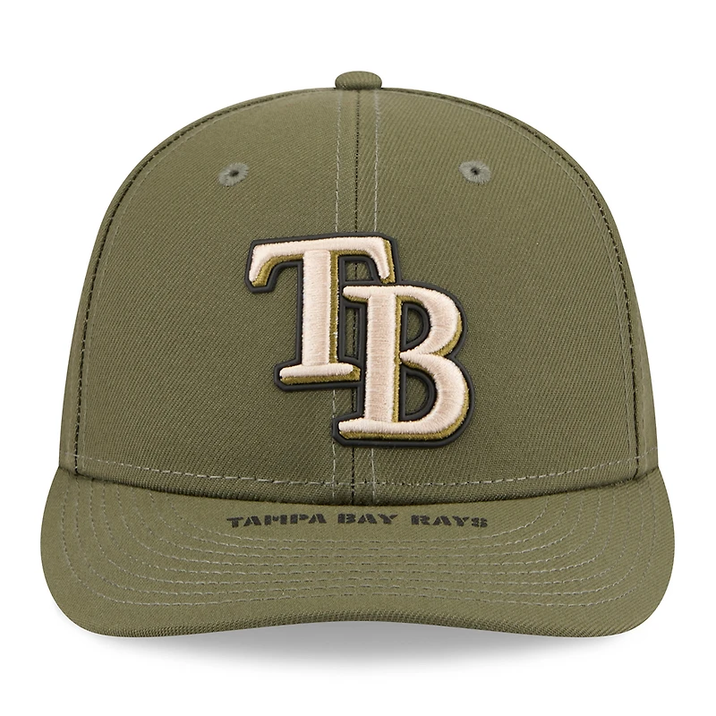 Casquette ajustée New Era 59FIFTY pour homme, couleur olive, Tampa Bay Rays, édition spéciale 2026 Journée des forces armées.