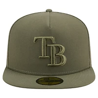 Men's New Era Olive Tampa Bay Rays Color Pack A-Frame 59FIFTY Fitted Hat