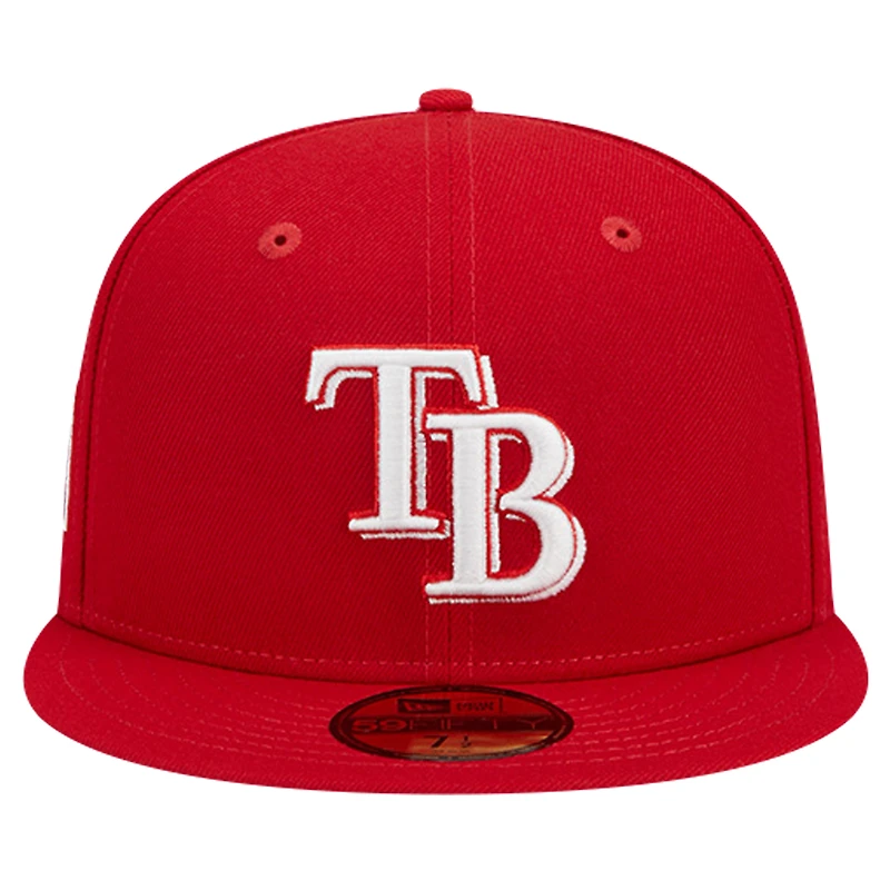 Men's New Era Red Tampa Bay Rays Logo 59FIFTY Fitted Hat