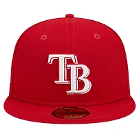 Men's New Era Red Tampa Bay Rays Logo 59FIFTY Fitted Hat