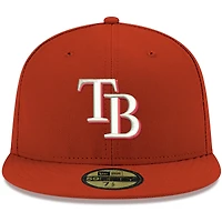 Casquette ajustée 59FIFTY rouge avec logo Tampa Bay Rays New Era pour homme, blanc