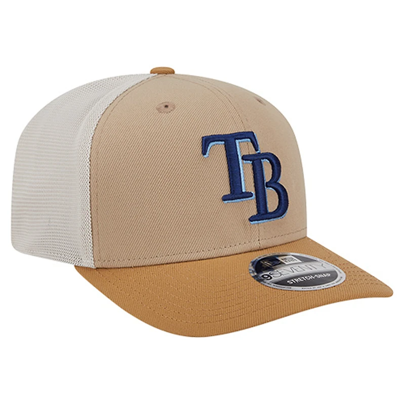 Men's New Era Stone Tampa Bay Rays 9SEVENTY Trucker Adjustable Hat