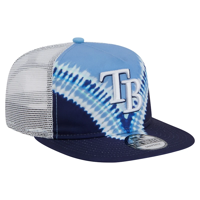 Casquette ajustable New Era Tampa Bay Rays Tie-Dye Golfer Trucker pour homme