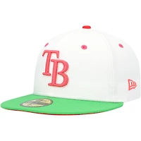 Casquette ajustée 20th Anniversary Watermelon Lolli 59FIFTY New Era pour homme des Rays de Tampa Bay, blanc/vert