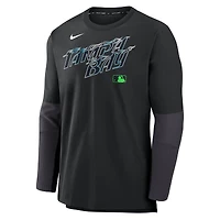 Pull léger Nike noir Tampa Bay Rays 2025 City Connect Authentic Collection Player Dri-FIT pour homme
