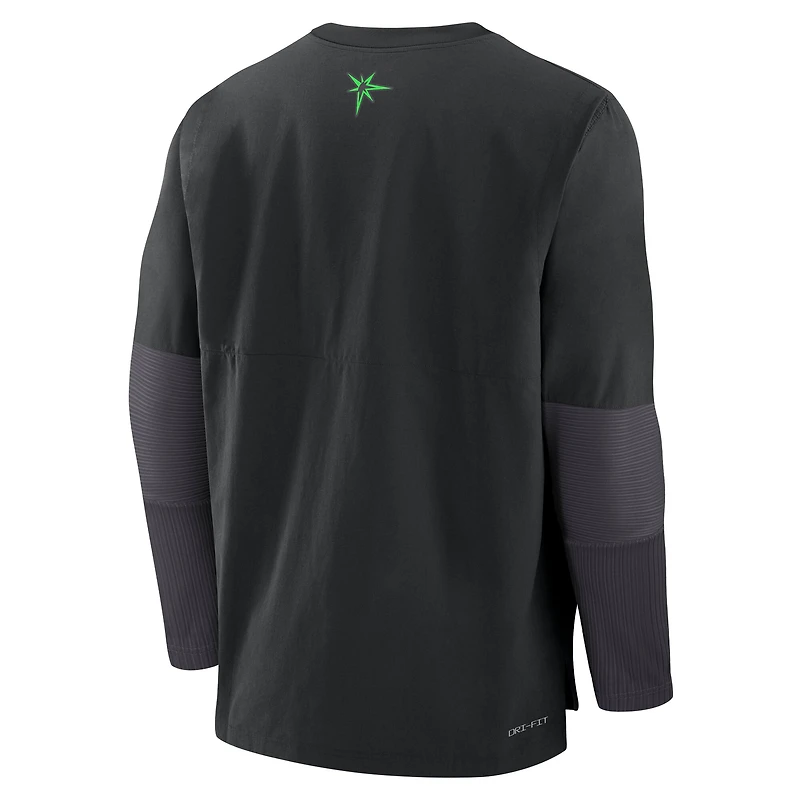 Pull léger Nike noir Tampa Bay Rays 2025 City Connect Authentic Collection Player Dri-FIT pour homme
