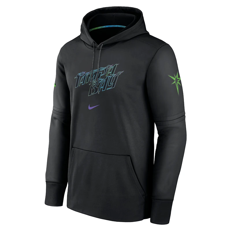 Sweat à capuche Nike noir Tampa Bay Rays Authentic Collection City Connect Performance pour homme