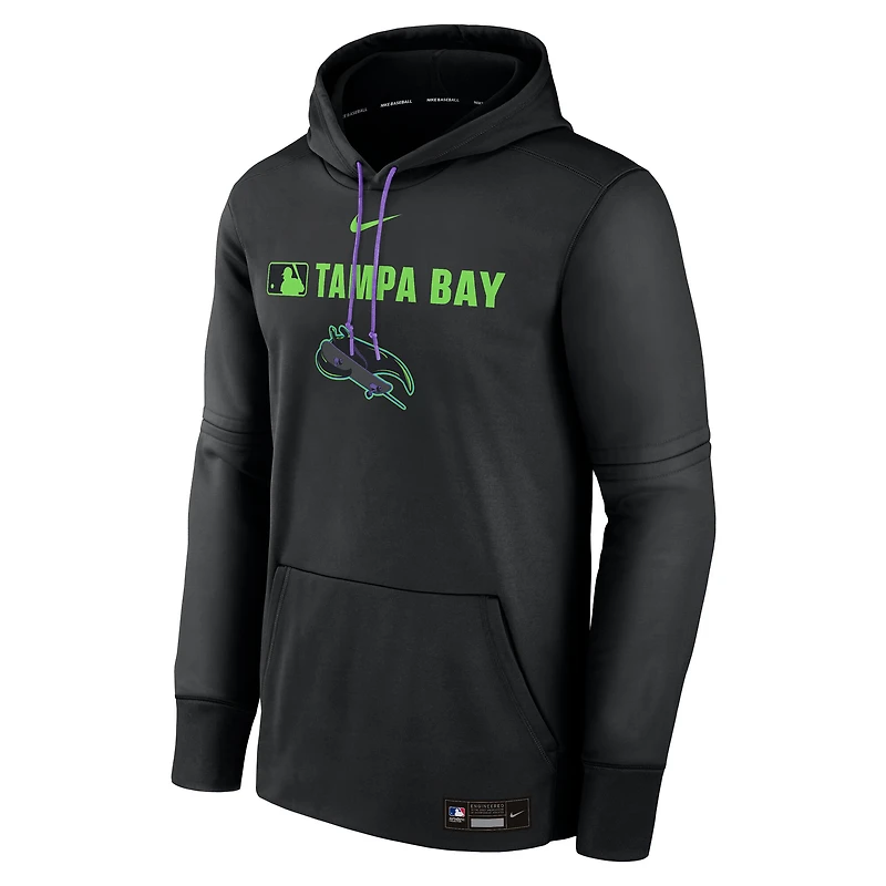 Sweat à capuche Nike City Connect Therma noir authentique des Rays de Tampa Bay pour homme