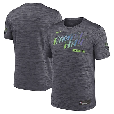T-shirt Nike noir Tampa Bay Rays Authentic Collection City Connect Velocity Dri-FIT pour homme