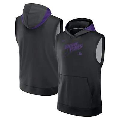 Sweat à capuche sans manches Nike Tampa Bay Rays Authentic Collection Performance pour homme, noir