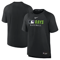 Men's Nike Black Tampa Bay Rays Authentic Collection Pregame Raglan Dri-FIT T-Shirt