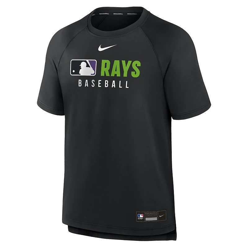 Men's Nike Black Tampa Bay Rays Authentic Collection Pregame Raglan Dri-FIT T-Shirt