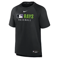 Men's Nike Black Tampa Bay Rays Authentic Collection Pregame Raglan Dri-FIT T-Shirt