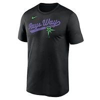 T-shirt Nike noir Tampa Bay Rays City Connect Team Phrase Script Legend Performance pour homme