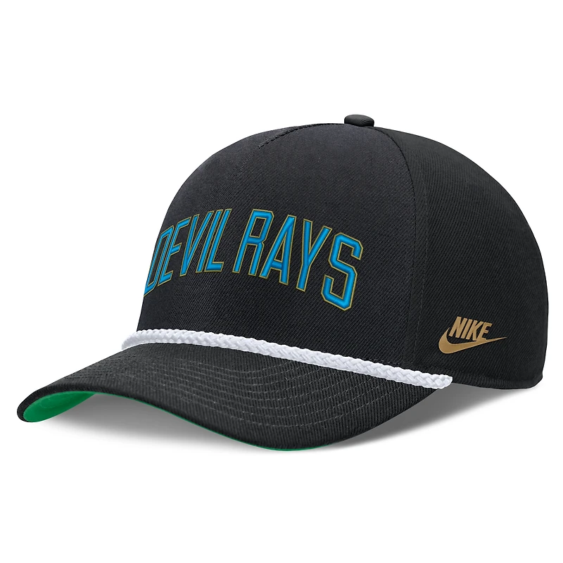 Men's Nike Black Tampa Bay Rays Cooperstown Collection Rise Adjustable Hat