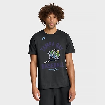 T-shirt Nike noir pour homme, collection Cooperstown, Tampa Bay Rays
