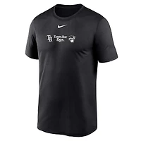 Men's Nike Black Tampa Bay Rays Fashion Over Shoulder Logo Legend T-Shirt