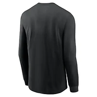 T-shirt à manches longues Nike noir pour homme avec surnom local des Tampa Bay Rays