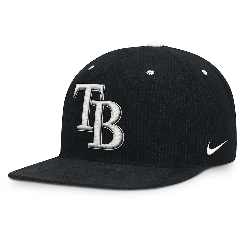 Men's Nike  Black Tampa Bay Rays Pro Corduroy Structured Snapback Hat
