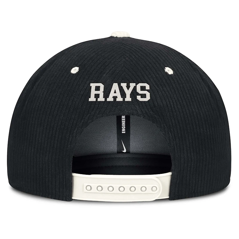 Men's Nike  Black Tampa Bay Rays Pro Corduroy Structured Snapback Hat