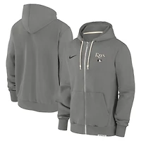 Sweat à capuche entièrement zippé Nike Charcoal Tampa Bay Rays Authentic Collection Travel Performance pour homme