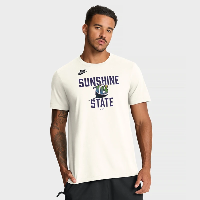 Men's Nike Cream Tampa Bay Rays Cooperstown Collection ‘70s Inspired T-Shirt
