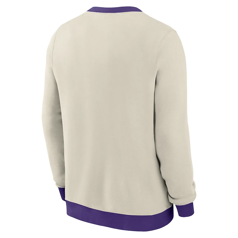 Sweat-shirt en molleton Nike Cream Tampa Bay Rays Cooperstown Collection pour homme