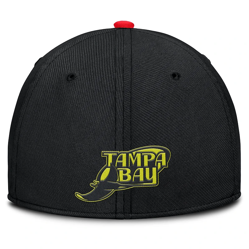 Men's Nike Crimson/Black Tampa Bay Rays Neon 90s Rise SwooshFlex Hat