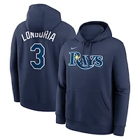Men's Nike Evan Longoria Navy Tampa Bay Rays Player Name & Number Club Pullover Hoodie